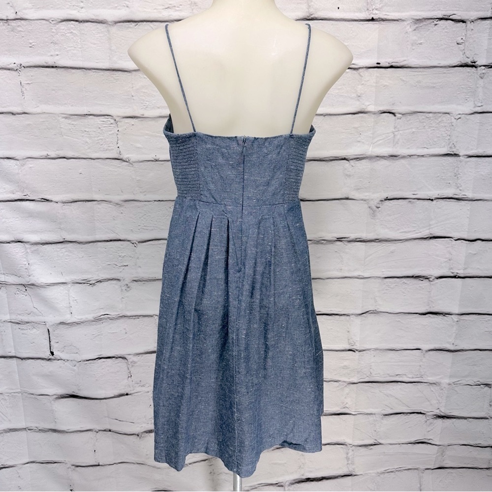 MADEWELL Cami babydoll Dress Straps Zip Pleated Stretch Panels Bow Sz 0 - Picture 7 of 11